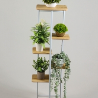 Подставка для цветов Greengo, 6 полок, 36 &times; 23 &times; 106 см, напольная, каркас металл, полки МДФ, белая