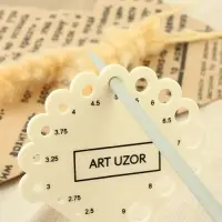 Линейка для определения размера спиц для вязания, 8&times;7.5 см