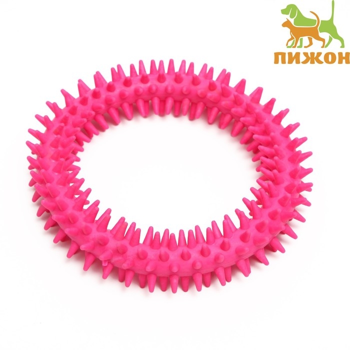 Игрушка для собак Игрушка для собак "Кольцо с шипами", 12,5 см, розовая