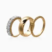 Набор колец 3 шт "Новый стиль" дорожка, размер МИКС, цвет белый в золоте