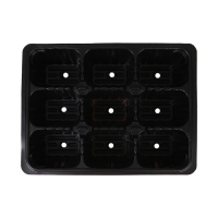 Кассета для рассады, на 9 ячеек, по 80 мл, пластиковая, чёрная, 18 &times; 13 &times; 6 см, Greengo