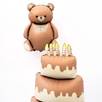 Воздушный шар фольгированный 35" «Мишка с бантом», фигура, матовый Воздушный шар фольгированный 35" «Мишка с бантом», фигура, матовый