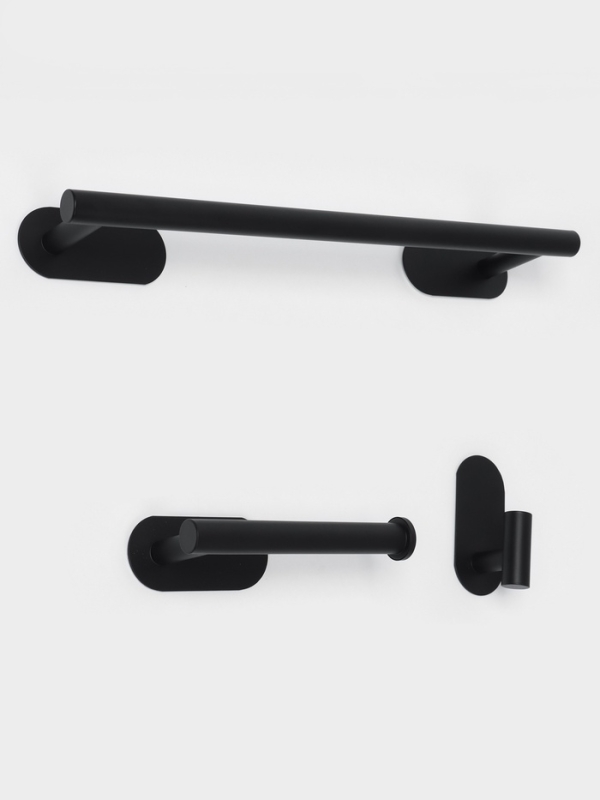 Набор для ванной комнаты, 3 предметов, цвет черный