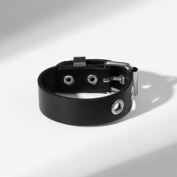 Браслет кожа &laquo;Хардкор&raquo; ремешок, цвет чёрный в серебре