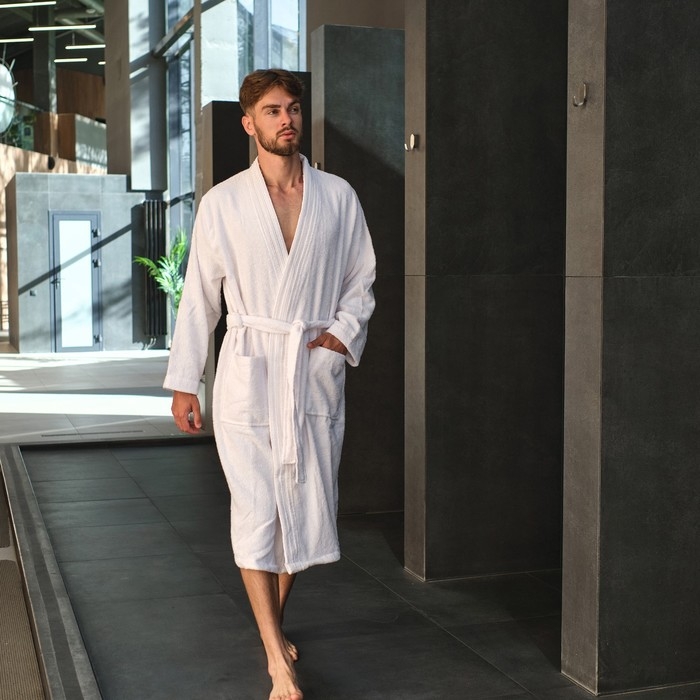 Халат махровый LoveLife Халат махровый LoveLife "Royal" цвет белый размер 50-52 (L) 100% хлопок, 330 гр/м2