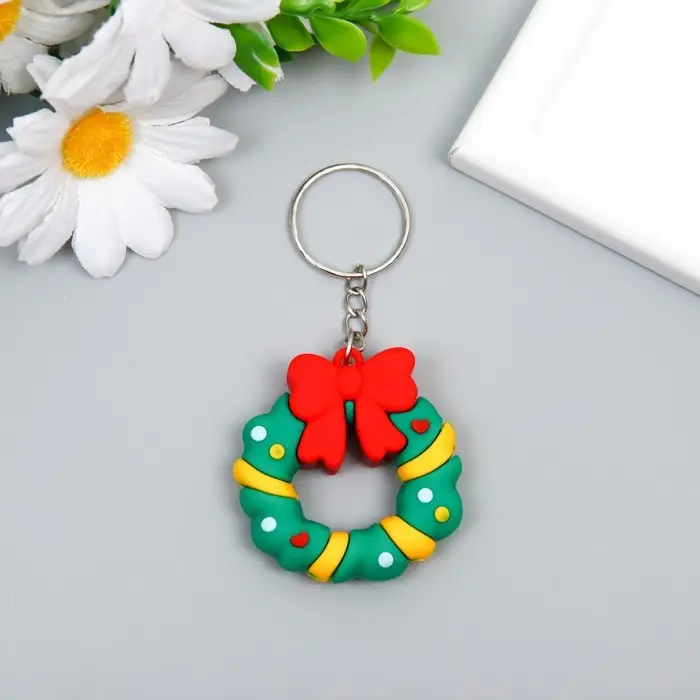 Брелок резина "Новогодняя ёлочка" МИКС 2,2х4х6 см