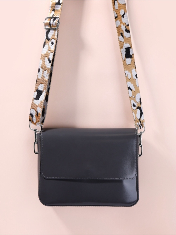 Ручка для сумки стропа с караб-ми 140&plusmn;1*3,8см орнамент леопард бежевый/серебряный АУ