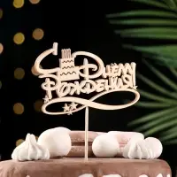 Топпер Ассорти "С Днём Рождения", 1 шт., в фасовке 7 разных топперов Дарим Красиво