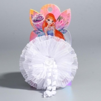 Бант для волос на выпускной, ВИНКС, в горошек с розочкой, 11 см Бант для волос на выпускной, ВИНКС, в горошек с розочкой, 11 см