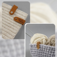 Бирка с кнопкой &laquo;Hand made&raquo;, 8 &times; 1.5 см, набор 10 шт, коричневые