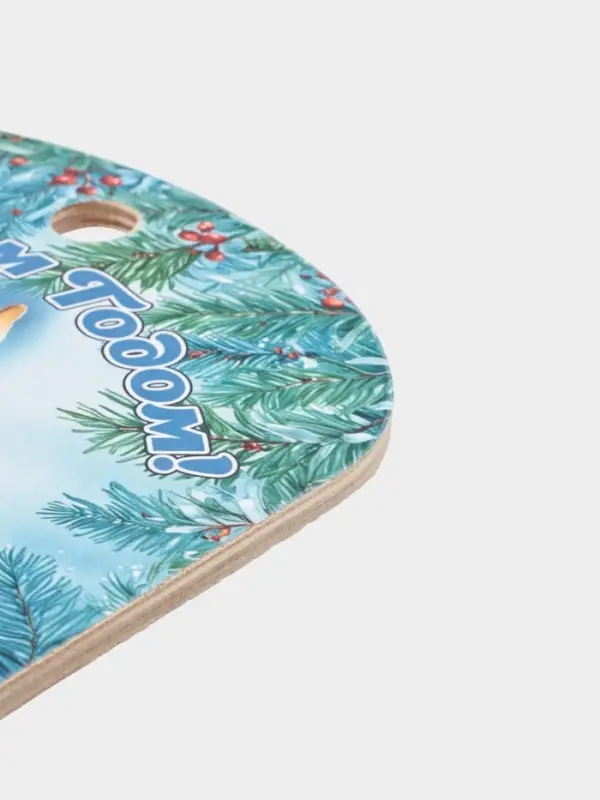 Доска разделочная сувенирная Дарим Красиво &laquo;С Новым годом! Семейного тепла&raquo;, дерево, 28&times;18&times;0.6 см, разноцветная