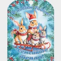 Доска разделочная сувенирная Дарим Красиво &laquo;С Новым годом! Семейного тепла&raquo;, дерево, 28&times;18&times;0.6 см, разноцветная