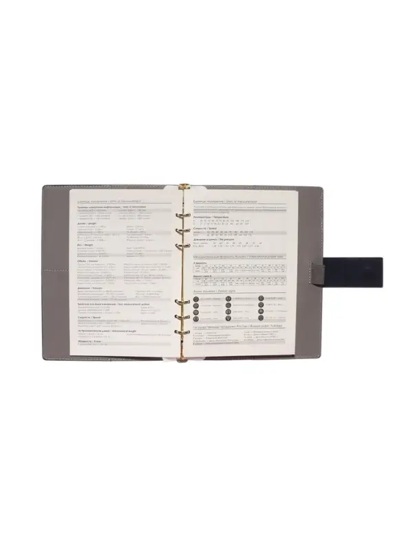 Органайзер на кольцах, А5, с хлястиком, 80л, линия, к/зам, Синий