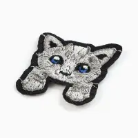 Термоаппликация &laquo;Котёнок с лапками&raquo;, 4&times;3.3 см, серая