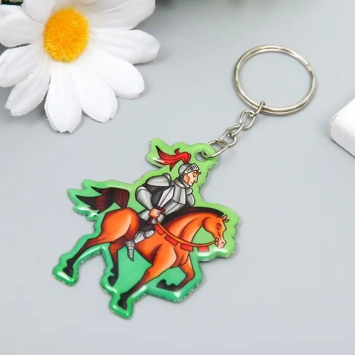 Брелок для ключей на кольце &laquo;Рыцарь на коне&raquo;, мягкий ПВХ, 6&times;5 см