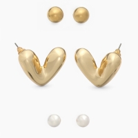 Набор серьги 3 пары &laquo;Буквы&raquo; любовь, цвет розовый в золоте