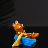 Фигура "Кот в лодке с рыбкой" 4.2х5.8х5.4 см