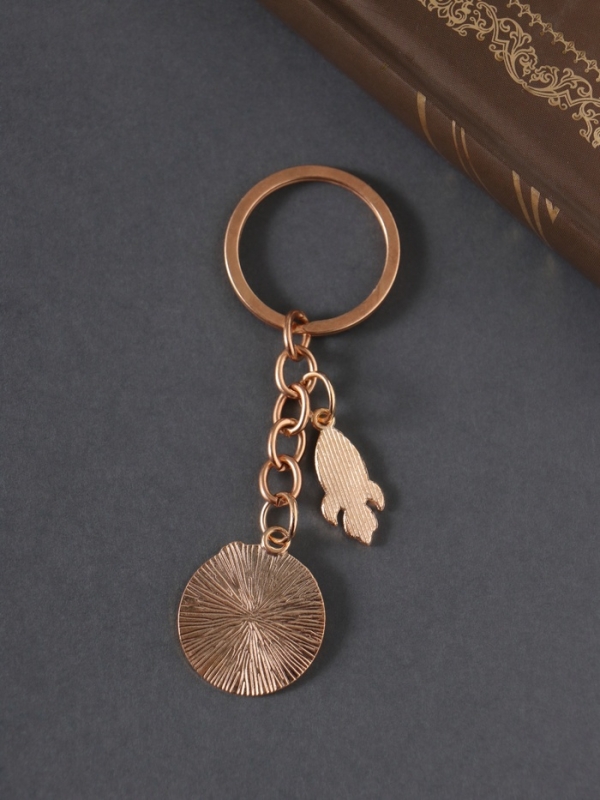 Брелок металл, эмаль "Планета и ракета" 9 см