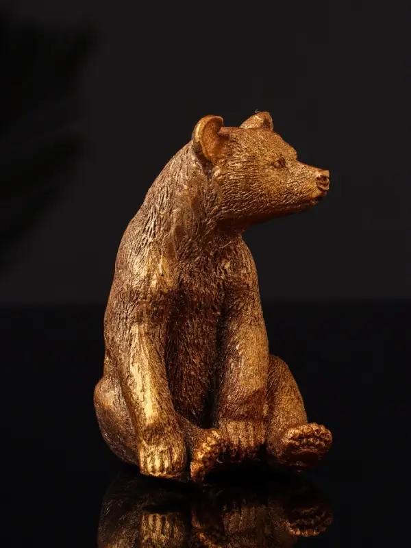Фигура "Медведь сидит", 9х6 см, бронза