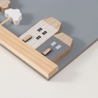 Крючки декоративные дерево "Домики и деревья" серый 28х33,5 см