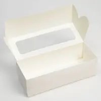 Кондитерская упаковка, коробка для кекса с окном, &laquo;Белая&raquo;, 26 х 10 х 8 см