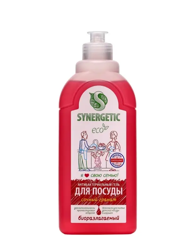 Гель для мытья посуды Synergetic &laquo;Гранат&raquo;, 500 мл