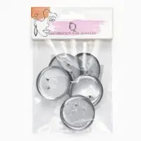Основа для броши с круглым основанием СМ-367, (набор 5шт) 28 мм, цвет серебро