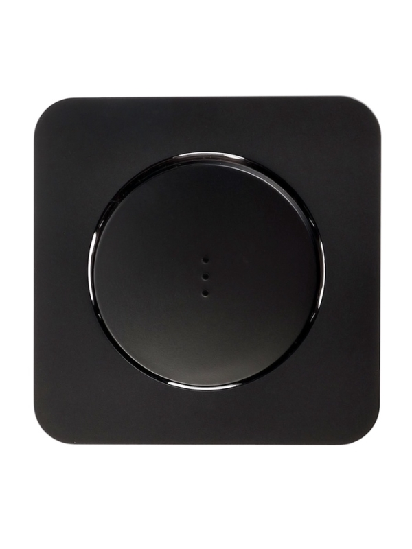 Выключатель, серия "Circular", 10 А, 1 кл., с подсветкой, скрытый, черный