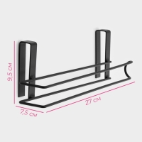 Держатель для полотенец навесной Доляна, 27&times;7,5&times;9,5 см, чёрный