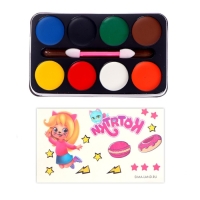 Грим для лица и тела 8 цветов, аппликатор, тату «Весёлая девчонка» Грим для лица и тела 8 цветов, аппликатор, тату «Весёлая девчонка»
