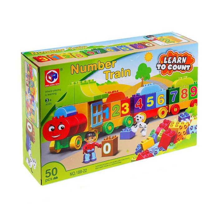 Конструктор &laquo;Числовой поезд&raquo;, учимся считать, 50 деталей