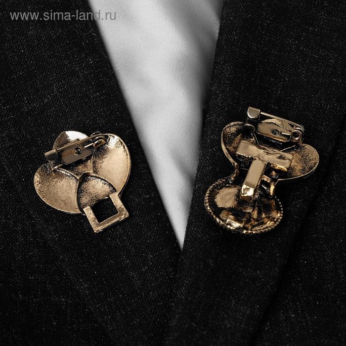 Зажим для кардигана &laquo;Лепесток&raquo;, цвет белый в чернёном золоте