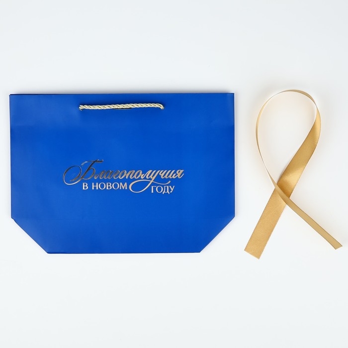 Пакет подарочный новогодний &laquo;Благополучия в Новом году&raquo;, 19 х 20 х 9 см, Новый год
