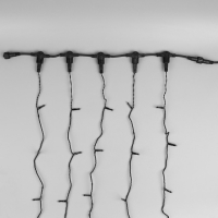 Гирлянда &laquo;Клип-лайт&raquo; 5 нитей по 20 м, IP44, УМС, тёмная нить, 665 LED, свечение тёплое белое, мерцание всех светодиодов, 24 В