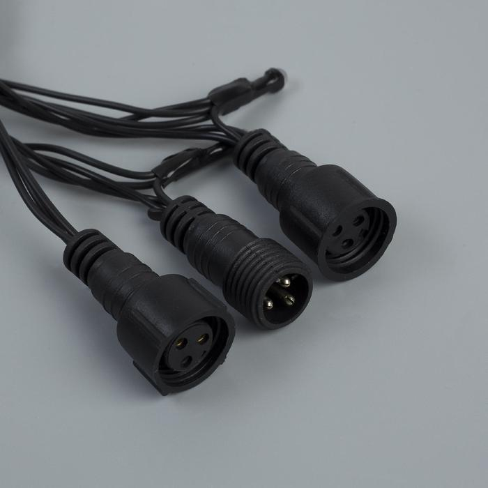 Гирлянда &laquo;Нить&raquo; 10 м, IP44, УМС, тёмная нить, 100 LED, свечение жёлтое, 220 В