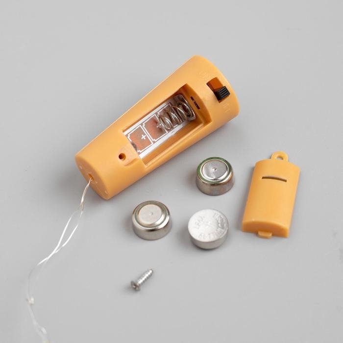 Гирлянда &laquo;Нить&raquo; 2 м роса с пробкой, IP20, серебристая нить, 20 LED, батарейки LR44х3 (в комплекте), свечение тёплое белое