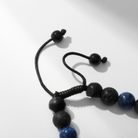 Браслет мужской «Крест» с бусинами, цвет чёрно-золотой Браслет мужской «Крест» с бусинами, цвет чёрно-золотой