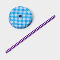 Кружка стеклянная с крышкой и трубочкой Доляна «Галерея», 500 мл, 11×8×13,5 см, цвет МИКС Кружка стеклянная с крышкой и трубочкой Доляна «Галерея», 500 мл, 11×8×13,5 см, цвет МИКС