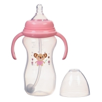 Бутылочка для кормления, ШГ &Oslash;50мм,300 мл, +6мес., цвет розовый