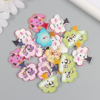 Пуговицы дерево для творчества 2 прокола "Деревце" набор 20 шт 2,8х2,8 см