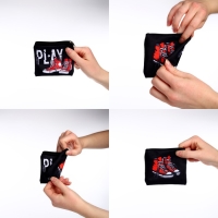 Кошелек детский текстильный "Кеды", 11х9х0,5 см, цвет черный Кошелек детский текстильный "Кеды", 11х9х0,5 см, цвет черный