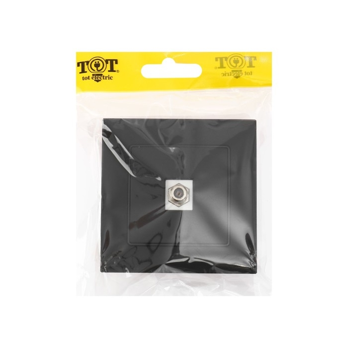 Розетка телевизионная одноместная TOT Matte Glass, скрытая, стекло, черная Розетка телевизионная одноместная TOT Matte Glass, скрытая, стекло, черная