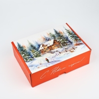Коробка подарочная новогодняя складная &laquo;Зимний лес&raquo;, 30.7 х 22 х 9.5 см, Новый год