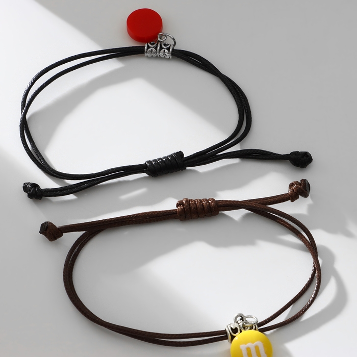 Браслеты &laquo;Неразлучники&raquo; две буквы, цветные, d=5,5 см