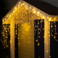 Гирлянда &laquo;Бахрома&raquo; 3 &times; 0.9 м, IP44, УМС, белая нить, 232 LED, свечение тёплое белое, 220 В