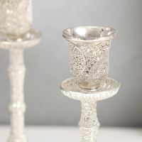 Подсвечник металл "Великолепный век" набор 2 шт цвет серебро 19х8х8 см