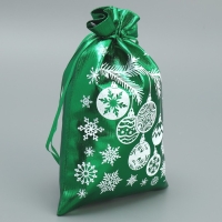 Мешочек подарочный парча &laquo;Игрушки&raquo;, 16 х 24 см +/- 1.5 см, Новый год