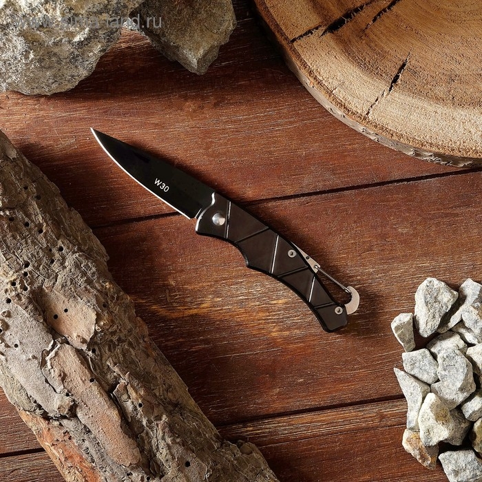 Нож складной Нож складной "Разведчик" 15,4см, клинок 66мм/1,2мм, карабин