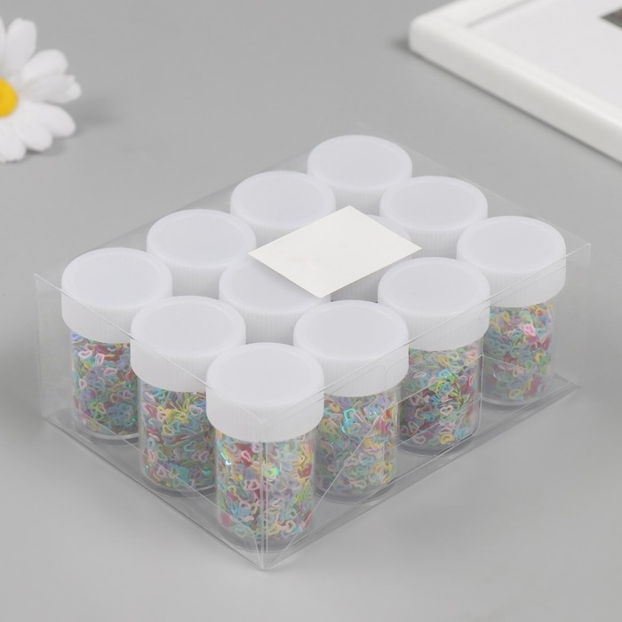 Блестки в баночке Блестки в баночке "Звёздочки" 12 шт, сердечки