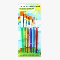 Кисть для рисования набор 6 шт. синтетика плоские &laquo;Солнце&raquo;